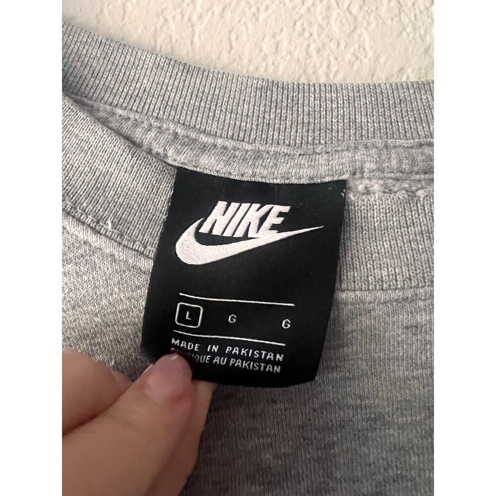 Nike Sportswear Gray Cropped Slouchy Oversized Crewneck Sweatshirt - Picture 4 of 6